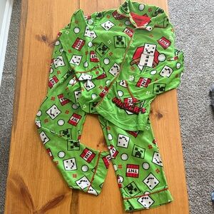 Green Minecraft Kids Pajamas
